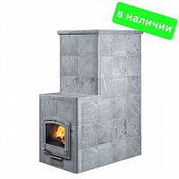 Туликиви Дровяная печь GRINION с выносной топкой в отделке (ТВН щеточная) высота 1920мм до 45м3 (ССП